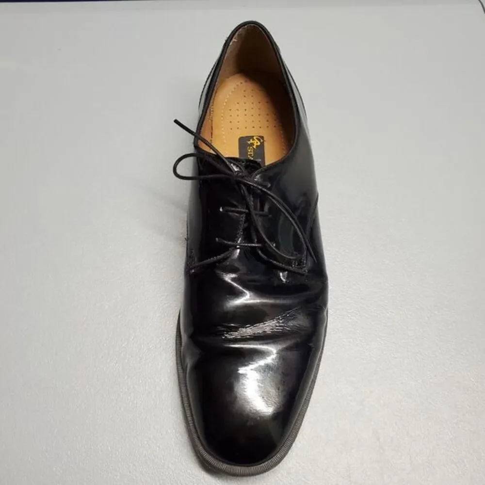 Stacy Adams Dress Shoes Men Size 11 Black Patent Leather Comfort Lace Up 2361743